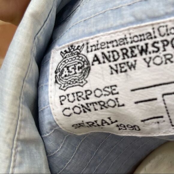 ASC International Clothing Andrew Sports Oversized Topstitch Denim Blouse - Picture 14 of 14